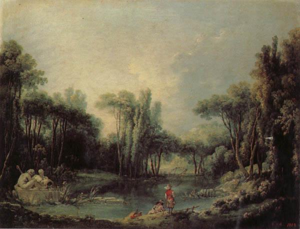 Francois Boucher Landscape with a Pond France oil painting art